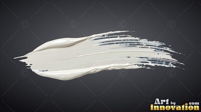Heavy white paint smeared horizontally on dark gray
