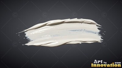 Heavy white paint smeared horizontally on dark gray