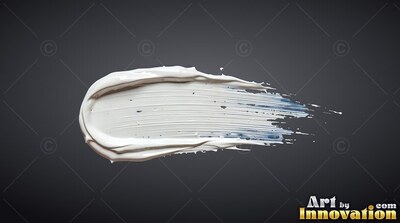 Heavy white paint smeared over a dark gray background