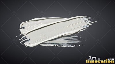 Broad white paint smeared on a dark background