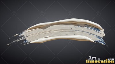 Thick swipe of off-white paint along a slate gray background