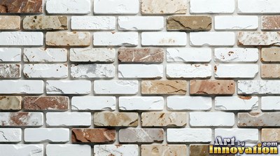 Painted charcoal brick with the paint worn off the edges, a full frame wall texture
