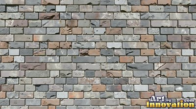 Weathered red brick wall with chipped corners and crumbling mortar, shot flat and evenly lit
