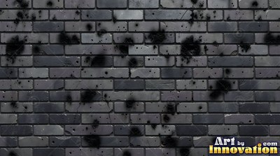 Painted charcoal brick with the paint worn off the edges, a full frame wall texture