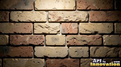 Salmon pink brick laid in a neat stack bond grid, soft even light across the wall