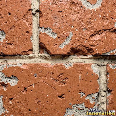 Salmon pink brick laid in a neat stack bond grid, soft even light across the wall