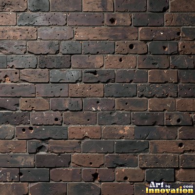 Painted charcoal brick with the paint worn off the edges, a full frame wall texture