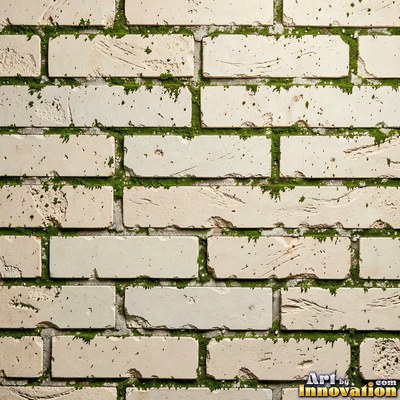 Weathered red brick wall with chipped corners and crumbling mortar, shot flat and evenly lit