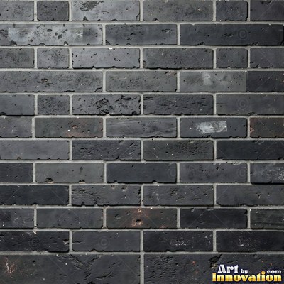 Weathered red brick wall with chipped corners and crumbling mortar, shot flat and evenly lit