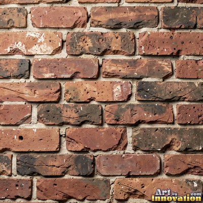 Salmon pink brick laid in a neat stack bond grid, soft even light across the wall