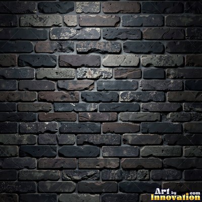Painted charcoal brick with the paint worn off the edges, a full frame wall texture