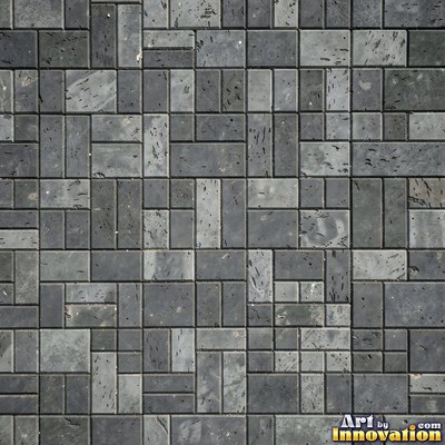 Basket weave brick paving in alternating pairs, a flat full frame surface