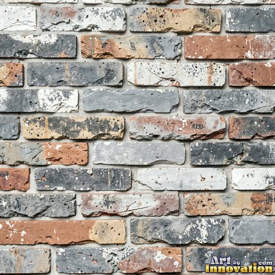 Salmon pink brick laid in a neat stack bond grid, soft even light across the wall