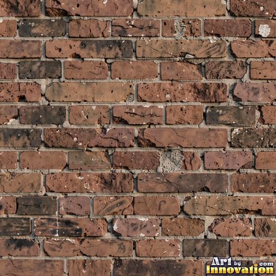 Painted charcoal brick with the paint worn off the edges, a full frame wall texture