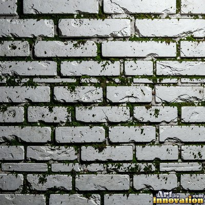 Painted charcoal brick with the paint worn off the edges, a full frame wall texture