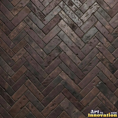 Basket weave brick paving in alternating pairs, a flat full frame surface