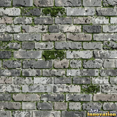 Weathered red brick wall with chipped corners and crumbling mortar, shot flat and evenly lit