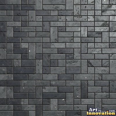 Painted charcoal brick with the paint worn off the edges, a full frame wall texture