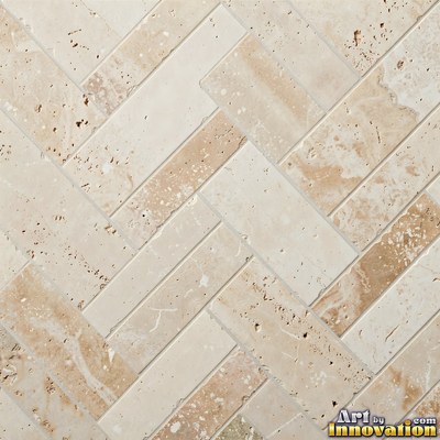 Charcoal glazed rectangular tiles laid in a herringbone pattern, flat front view