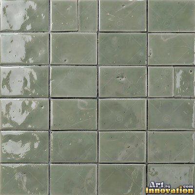 Charcoal glazed rectangular tiles laid in a herringbone pattern, flat front view