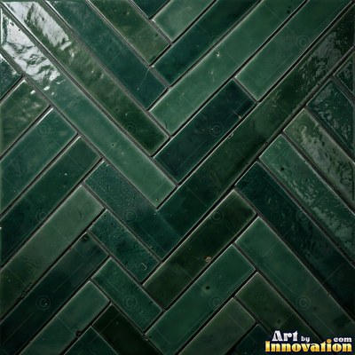 Old chipped yellow tiles with darkened grout lines filling the frame
