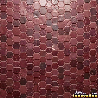 Charcoal glazed rectangular tiles laid in a herringbone pattern, flat front view