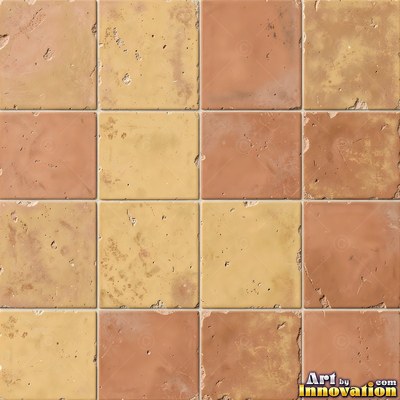 Crackle glazed tiles with a fine web of crazing in deep wine red
