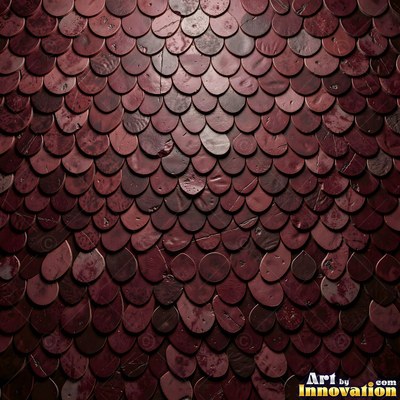 Crackle glazed tiles with a fine web of crazing in deep wine red