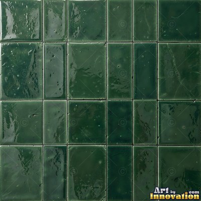 Crackle glazed tiles with a fine web of crazing in deep wine red