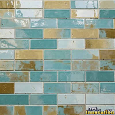 Charcoal glazed rectangular tiles laid in a herringbone pattern, flat front view