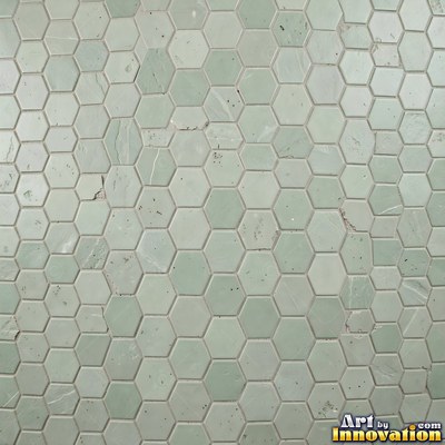 Matte sage green terracotta tiles with soft worn edges under even daylight