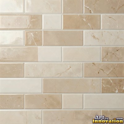 Old chipped yellow tiles with darkened grout lines filling the frame