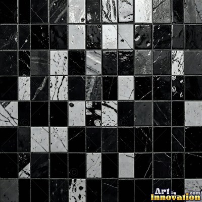 Charcoal glazed rectangular tiles laid in a herringbone pattern, flat front view