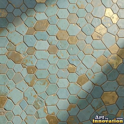 Crackle glazed tiles with a fine web of crazing in deep wine red