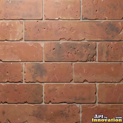 Crackle glazed tiles with a fine web of crazing in deep wine red