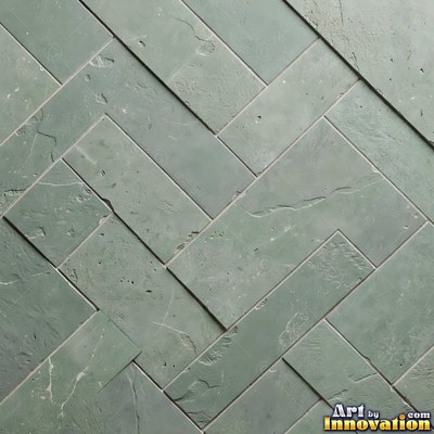 Crackle glazed tiles with a fine web of crazing in deep wine red