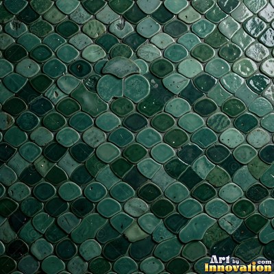 Charcoal glazed rectangular tiles laid in a herringbone pattern, flat front view