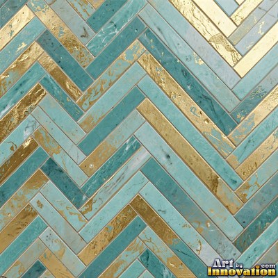 Charcoal glazed rectangular tiles laid in a herringbone pattern, flat front view