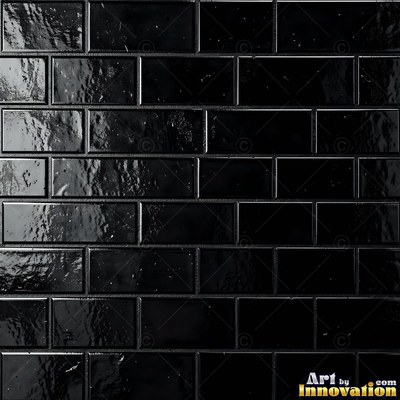 Crackle glazed tiles with a fine web of crazing in deep wine red