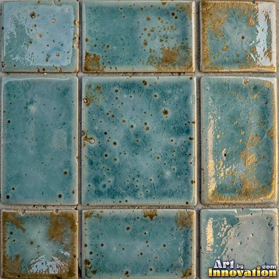 Matte sage green terracotta tiles with soft worn edges under even daylight