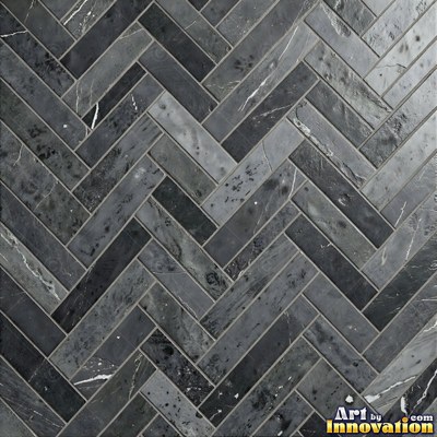 Crackle glazed tiles with a fine web of crazing in deep wine red