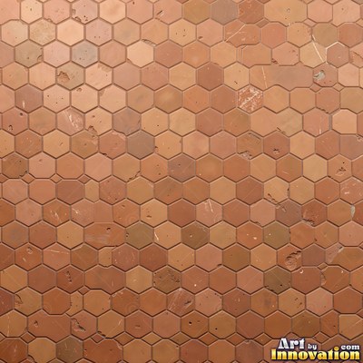 Crackle glazed tiles with a fine web of crazing in deep wine red
