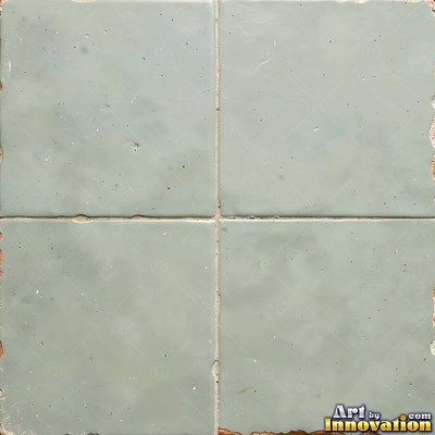 Matte sage green terracotta tiles with soft worn edges under even daylight
