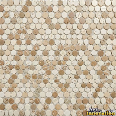 Sage green penny round mosaic tiles packed edge to edge