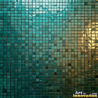 Moorish star pattern mosaic in emerald green glaze, a full frame tile texture