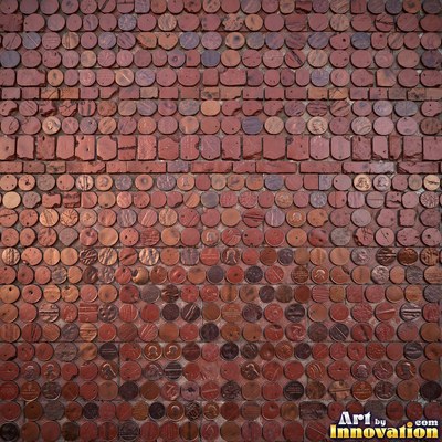 Sage green penny round mosaic tiles packed edge to edge