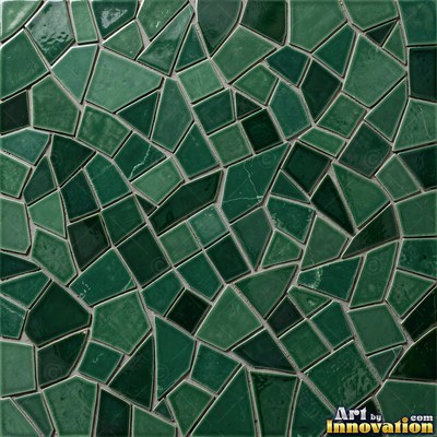 Sage green penny round mosaic tiles packed edge to edge