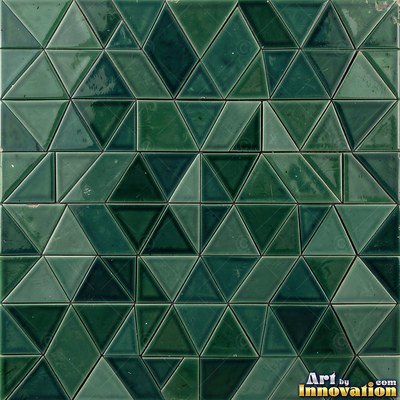 Moorish star pattern mosaic in emerald green glaze, a full frame tile texture