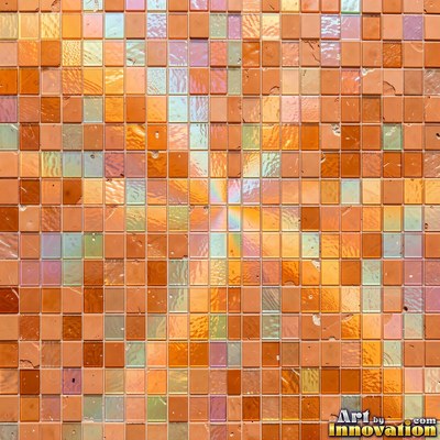 Roman style stone mosaic with a border pattern in whitewashed tones