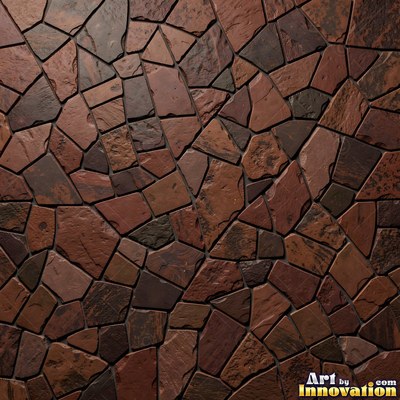 Roman style stone mosaic with a border pattern in whitewashed tones